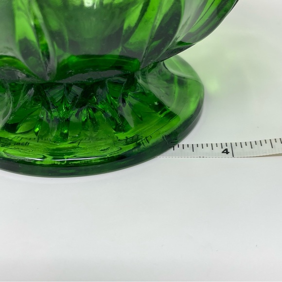 Vintage Candy Dish Bowl Pedestal Collectible Anchor Hocking Forest Emerald Green - Picture 12 of 12